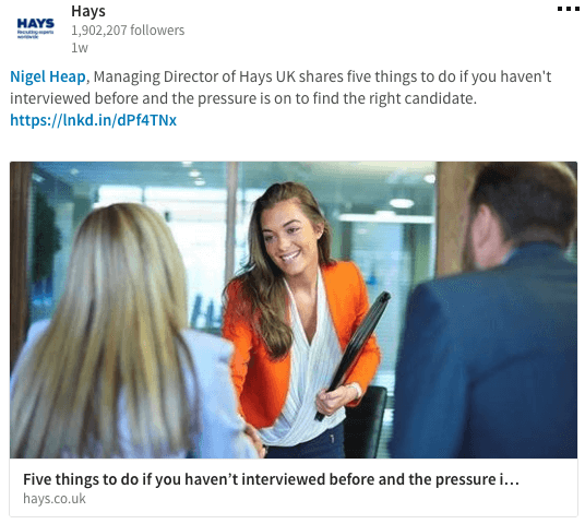 Hays - LinkedIn Page Recruiters