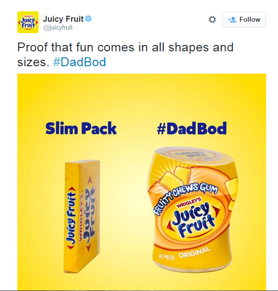 Juicy Fruit dad bod joke