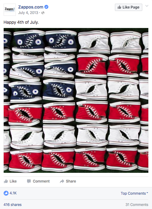 American flag made out of Converse sneakers by Zappos