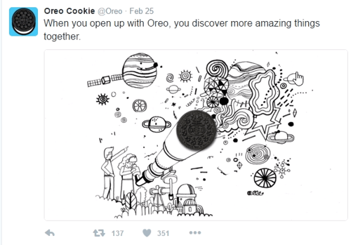 Fun Twitter post on Oreo Cookie's feed