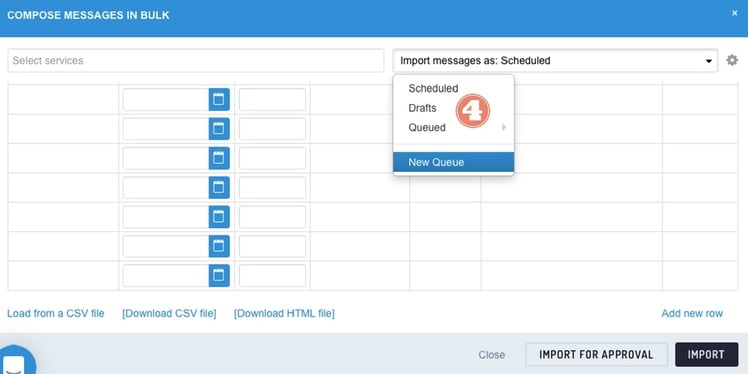 Screenshot showing where you can import posts