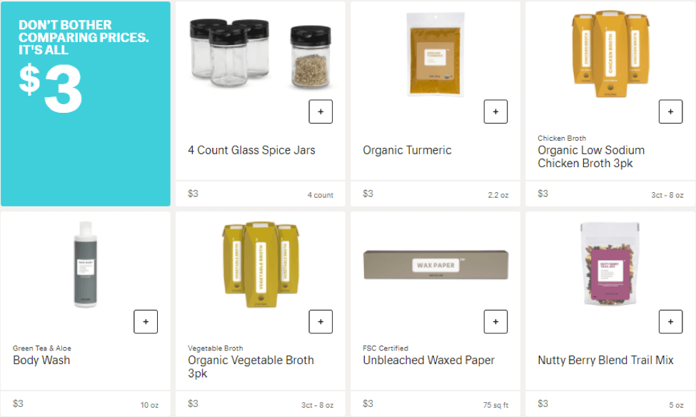 Retail products for $3 from Brandless