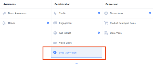 Facebook lead generation ads