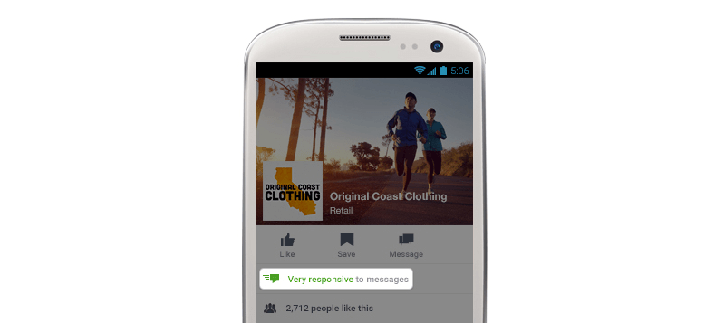 Facebook's Very Responsive to messages badge for Messenger