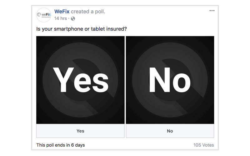 Facebook poll by WeFix