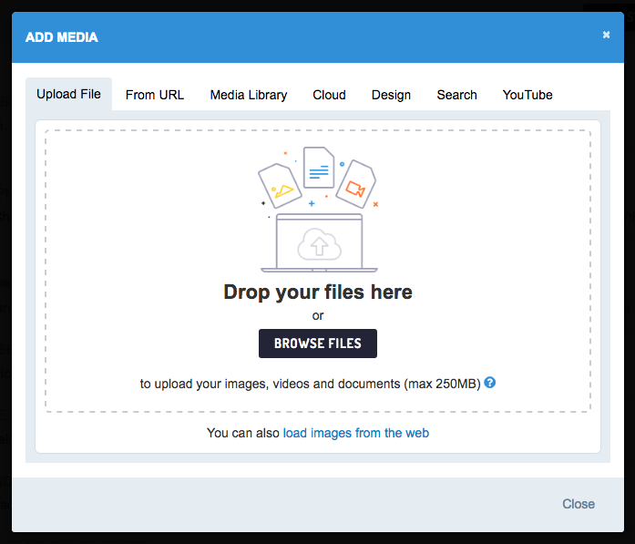 Attaching your social video in Browse Files