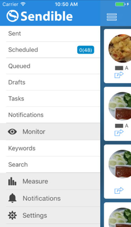 Notifications in the Sendible mobile app