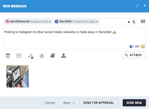 Composing messages to multiple networks is easy via Sendible.
