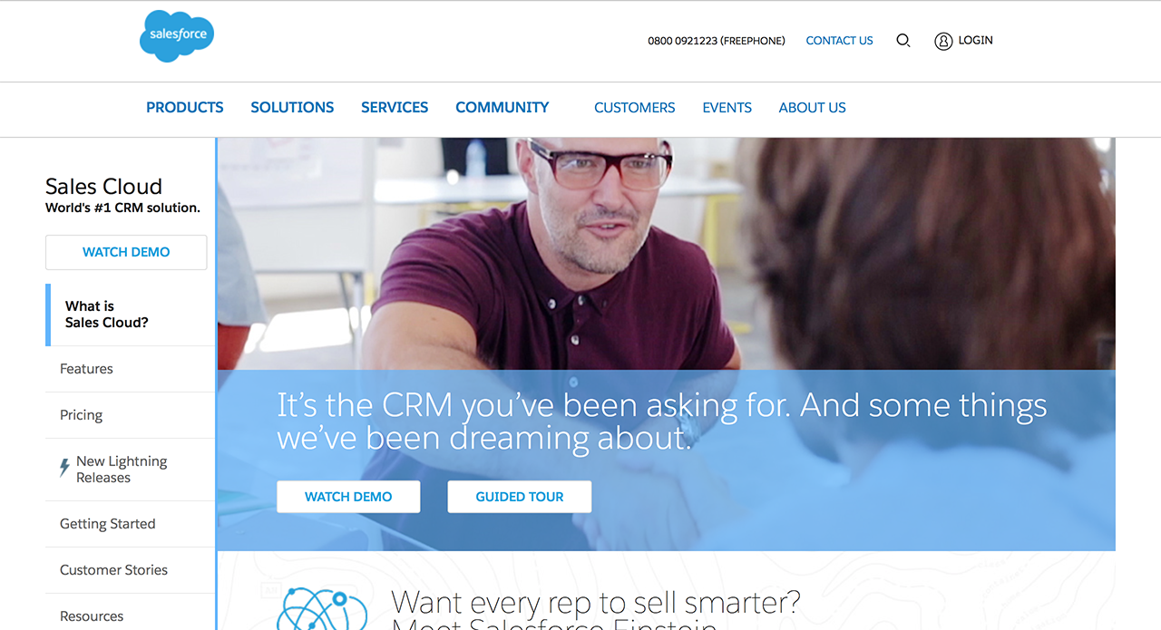 Leading CRM tool for marketing and sales team - SalesForce