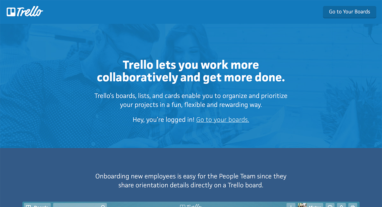 Simple project management with Trello