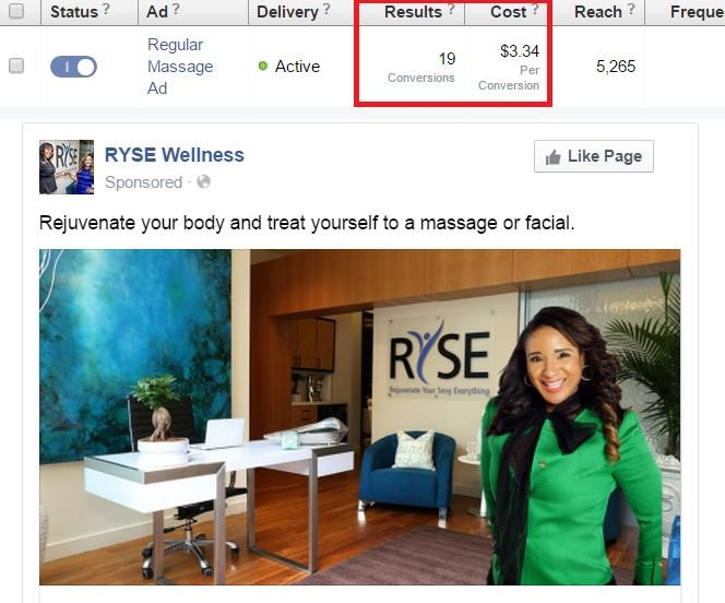 A Facebook ad example by brand RYSE Wellness