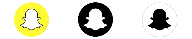 Snapchat logo variations based on background color