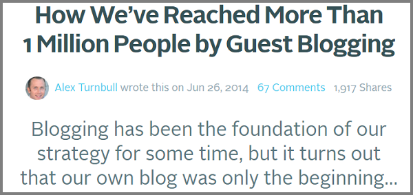 Alex Turnbull boosted his business by guest posting