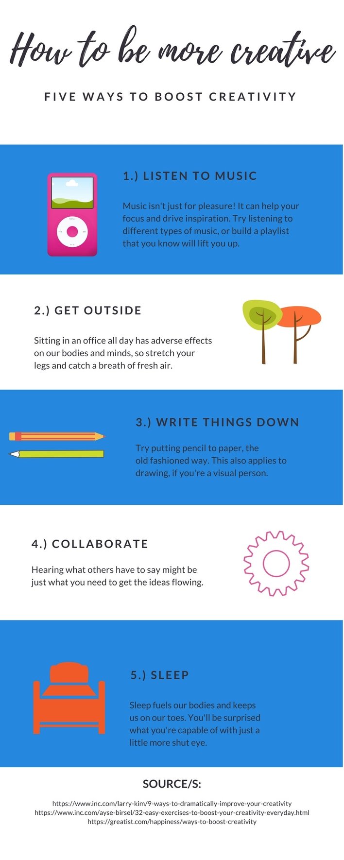Infographic of ways to boost creativity