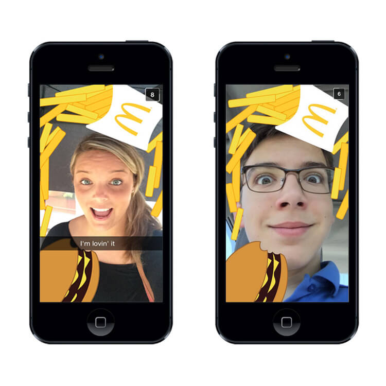 Mcdonald's branded geofilters for Snapchat