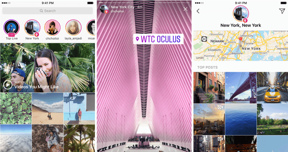 Location tags in Instagram Stories