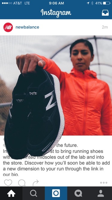 3D visual ad by New Balance on Instagram