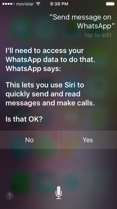 Siri sending WhatsApp messages