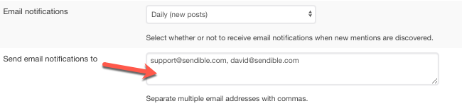 Email notifications require an email address