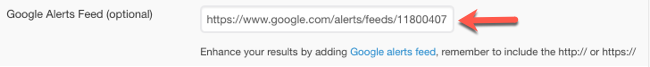 Adding Google Alerts feed to Sendible