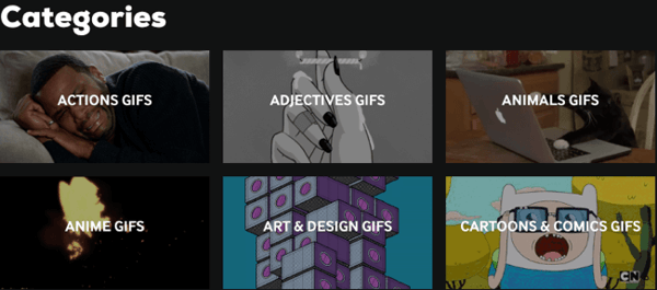 GIPHY categories