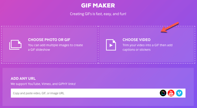 GIPHY GIF Maker - choose video