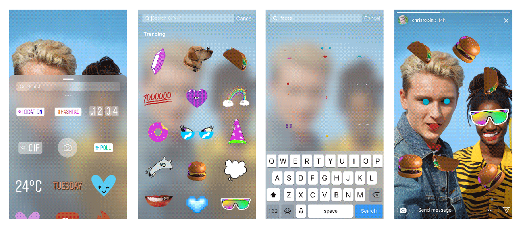 Instagram GIF stickers for Stories