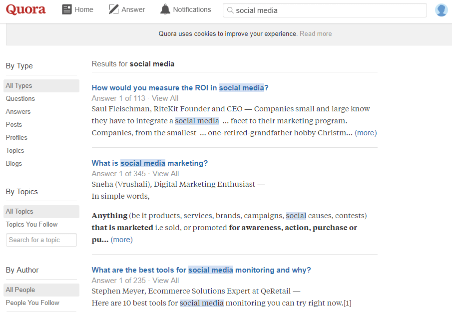 Find Quora questions to answer