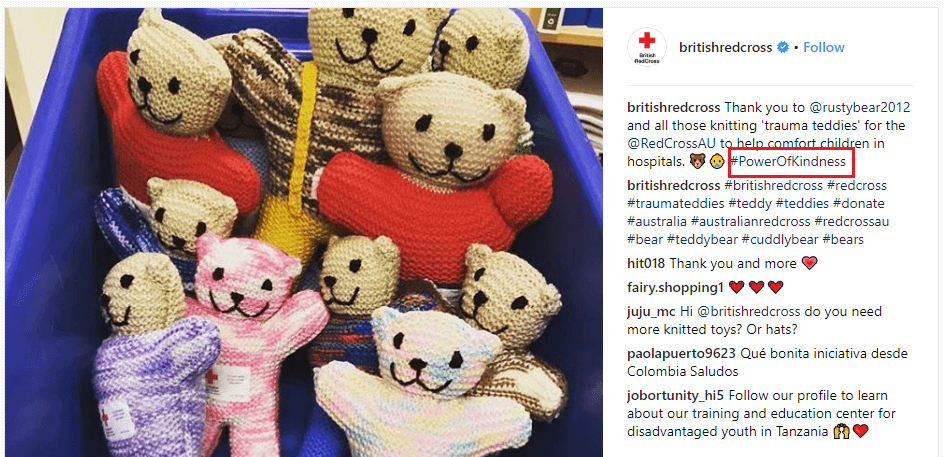 British Red Cross #PowerofKindness Instagram