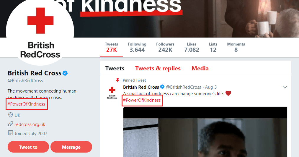 British Red Cross Twitter