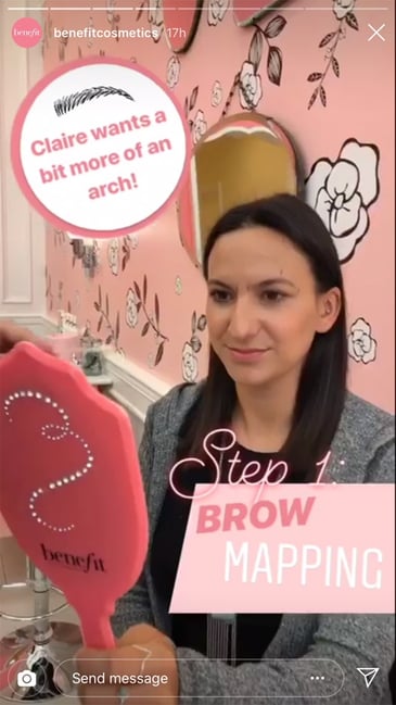 ig stories benefit cosmetics