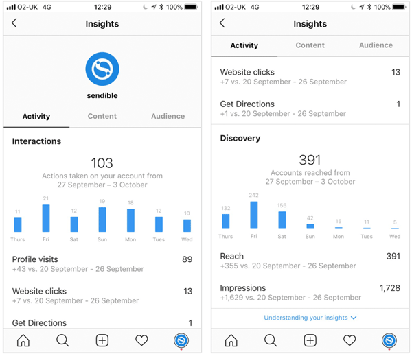 Instagram Insights Activity