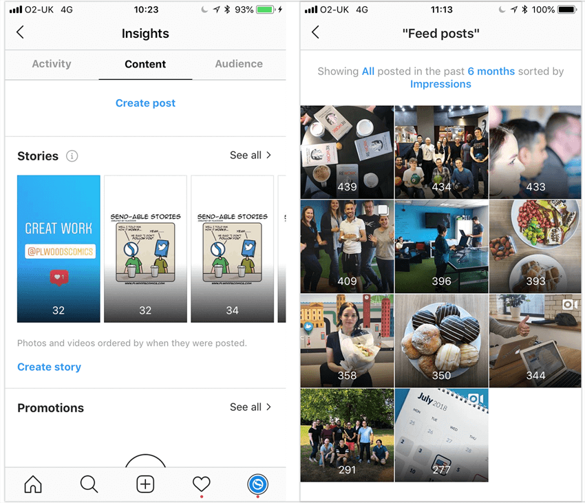 Instagram Insights - analytics available natively