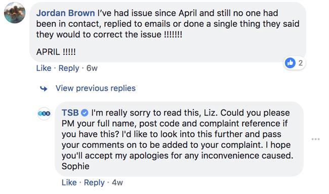 finance blog handling negative reviews tsb
