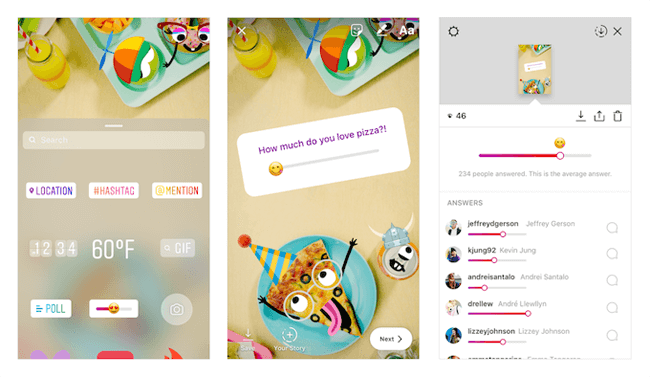 social media experiments instagram emoji slider poll