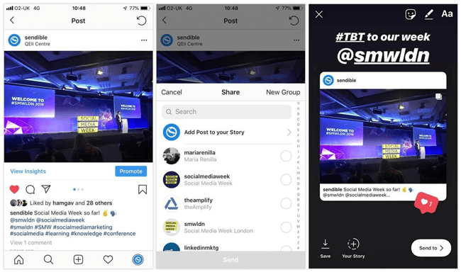 social media experiments instagram feed post to stories