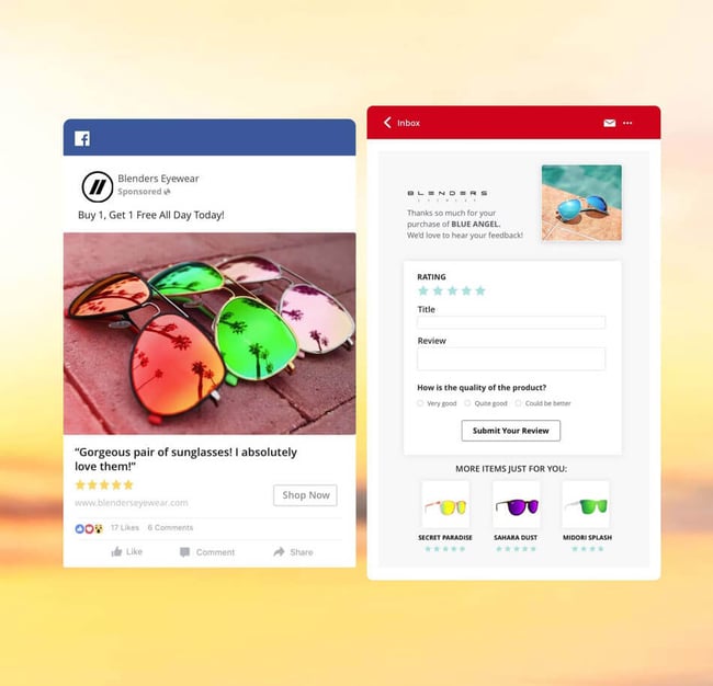 blenders eyewear facebook ad with ugc