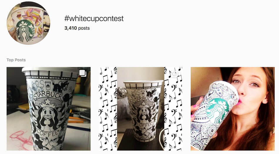 white cup contest user generated content