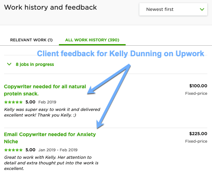 upwork client feedback