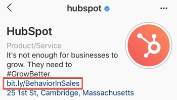 hubspot instagram bio link