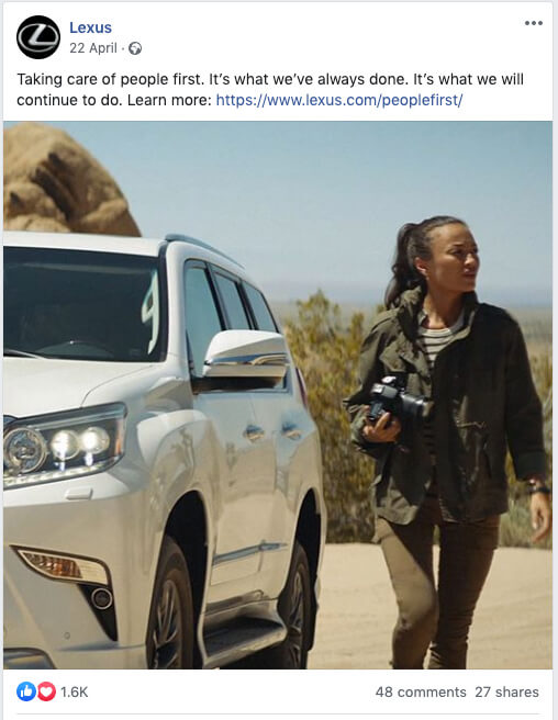 Example of great social media content - Lexus on Facebook