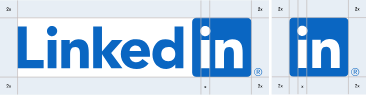 linkedin logo spacing and scaling
