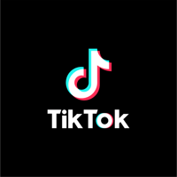 TikTok logo over the black background