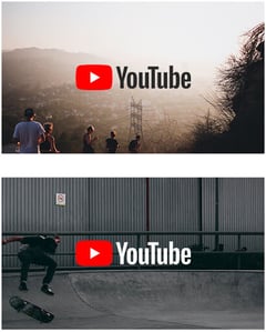 youtube full colour logo on a busy background