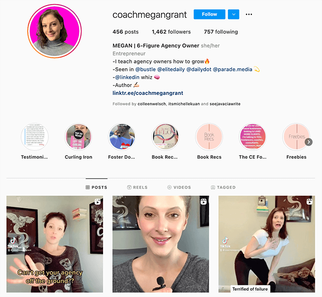 complete instagram profile by megan grant