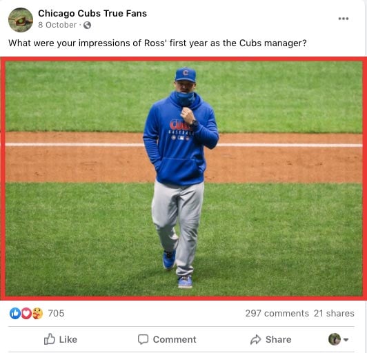 social media reach cubs post