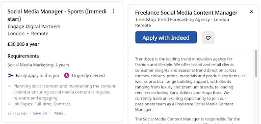 social media freelancer jobs
