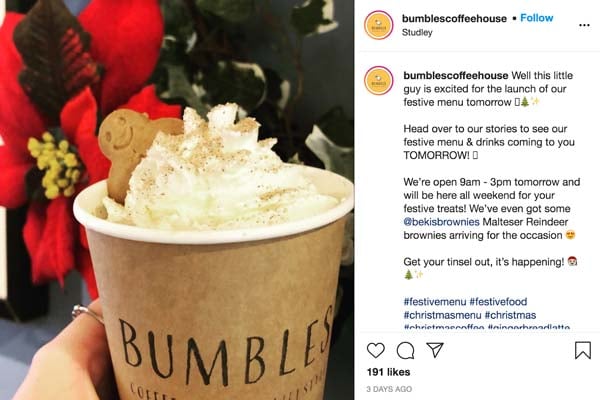 social media for local business bumbles coffee