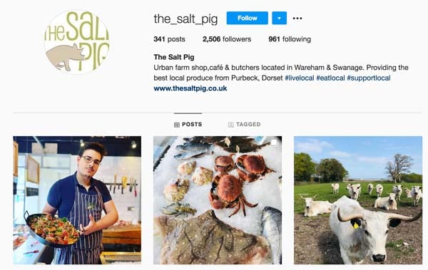 social media for local business salt pig butchers