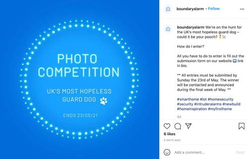 boundary alarms instagram competition